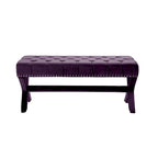 Panca imbottita in velluto color prugna HomeRoots 45 - 45,27L x 19,68W x 19,29H