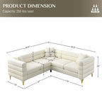 Ouyessir Teddy Fabric Modern Sectional Sofa Sets L-Shape/2/3/4 Seater Sofa Couch with Pillows