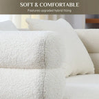 Ouyessir Teddy Fabric Modern Sectional Sofa Sets L-Shape/2/3/4 Seater Sofa Couch with Pillows