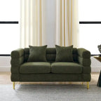 Ouyessir Teddy Fabric Modern Sectional Sofa Sets L-Shape/2/3/4 Seater Sofa Couch with Pillows