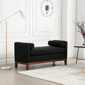 Beige Upholstered Storage Bench - Boucle with Bolster Pillows