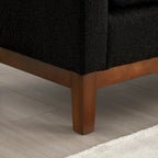 Beige Upholstered Storage Bench - Boucle with Bolster Pillows
