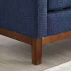 Beige Upholstered Storage Bench - Boucle with Bolster Pillows