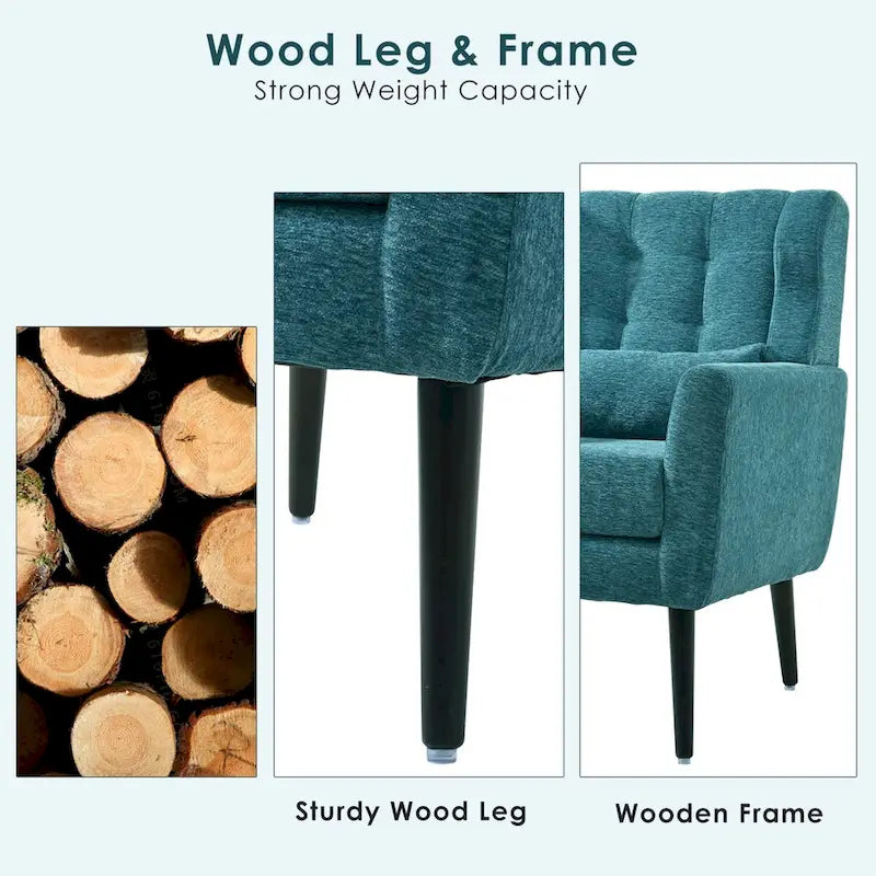 Poltrona Mid-Century Modern con cuscino lombare, Set da 1