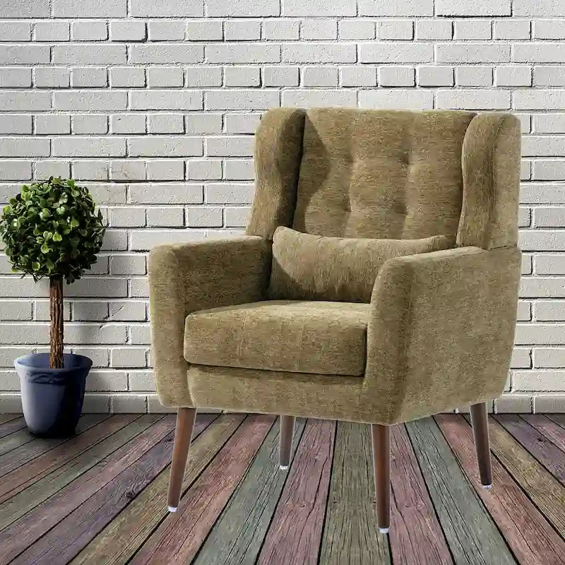 Poltrona Mid-Century Modern con cuscino lombare, Set da 1