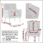 Poltrona Mid-Century Modern con cuscino lombare, Set da 1