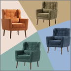 Poltrona Mid-Century Modern con cuscino lombare, Set da 1