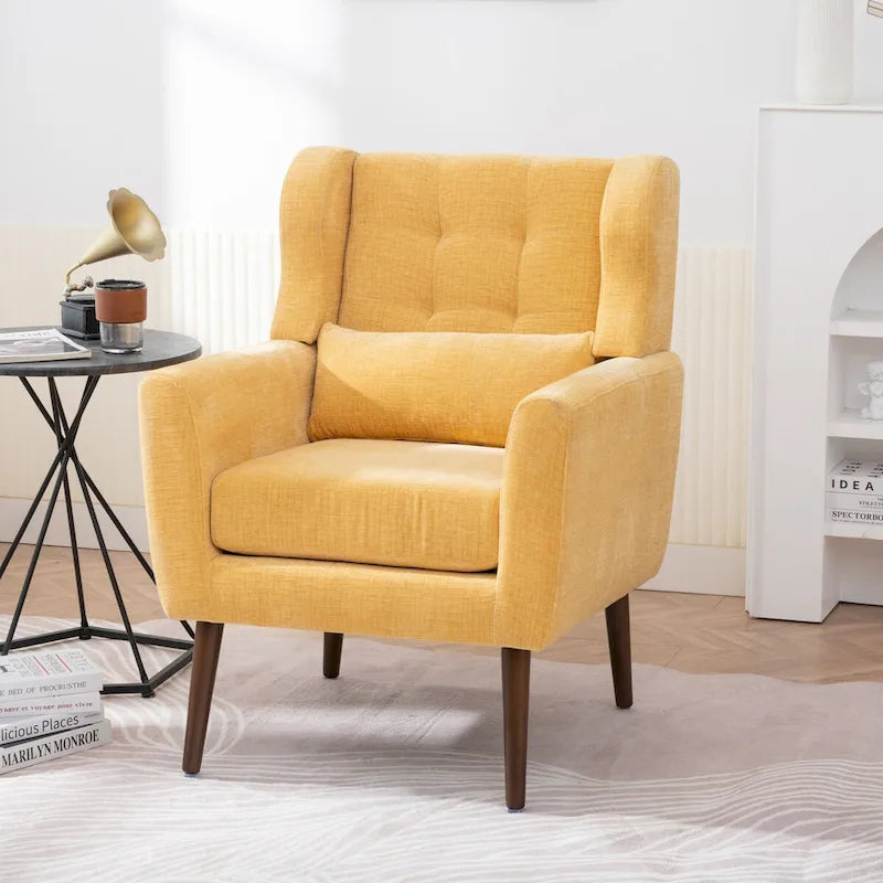 Poltrona Mid-Century Modern con cuscino lombare, Set da 1