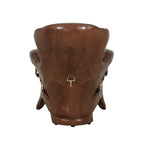Pasargad Home Aspen Top Grain Leather Wing Chair, Brown - W31xD34.5xH33.5
