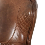 Pasargad Home Aspen Top Grain Leather Wing Chair, Brown - W31xD34.5xH33.5