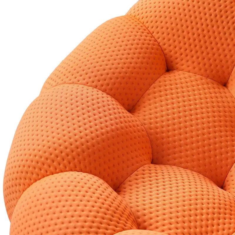 Divano moderno a due posti imbottito in tessuto 3D a nido d'ape con pouf poggiapiedi