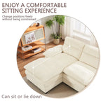 U-shaped profile sofa, including two single seats and two chaise, modular sofa, Chenille sofa