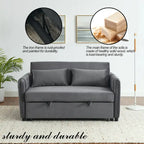3-in-1 Versatile Velvet Double Sofa with Pullout Bed