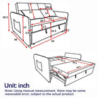 3-in-1 Versatile Velvet Double Sofa with Pullout Bed