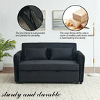 3-in-1 Versatile Velvet Double Sofa with Pullout Bed