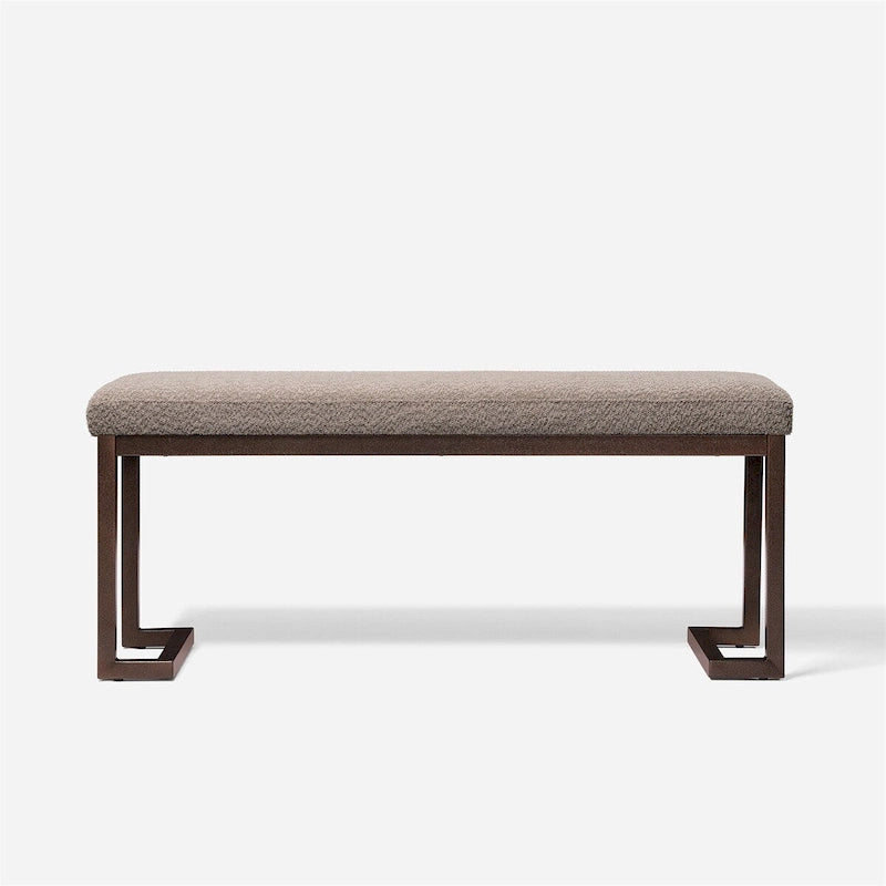 Contemporary Design Bench with Boucle fabric