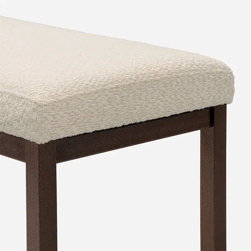 Contemporary Design Bench with Boucle fabric