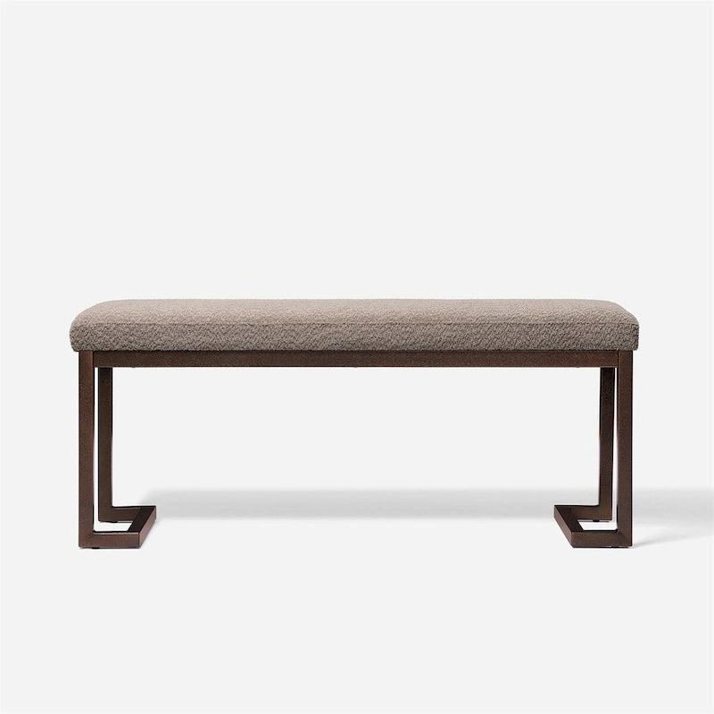 Panca di design contemporaneo con tessuto Bouclé