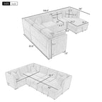 MERAX Sectional Sofa Pull out Sofa Bed with Storage Chaise