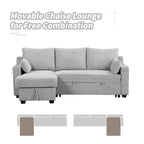 MERAX L-Shaped Couch Convertible Sofa Bed with Storage Chaise