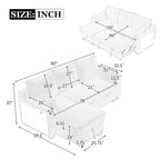 MERAX L-Shaped Couch Convertible Sofa Bed with Storage Chaise
