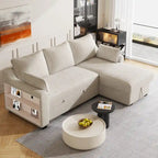 MERAX L-Shaped Couch Convertible Sofa Bed with Storage Chaise