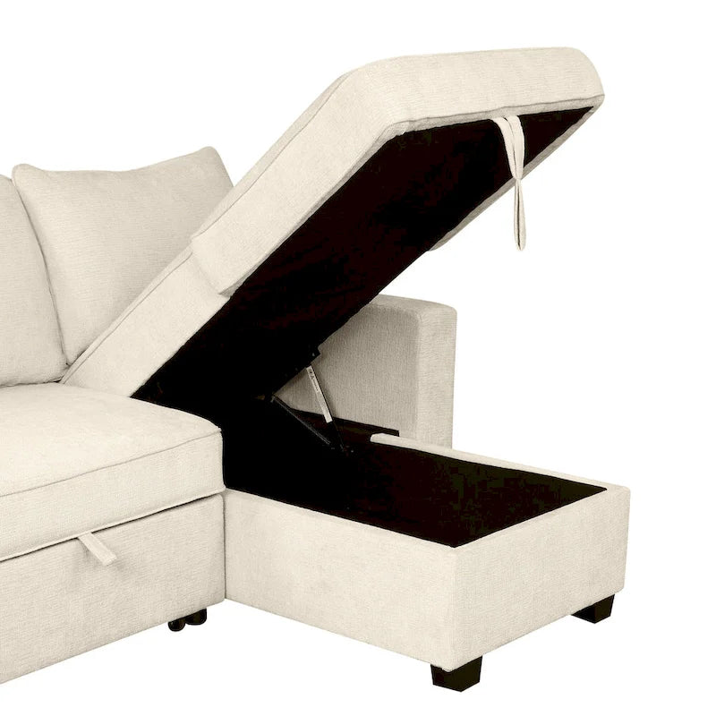 MERAX L-Shaped Couch Convertible Sofa Bed with Storage Chaise