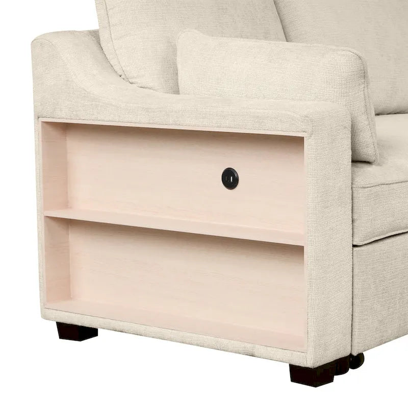 MERAX L-Shaped Couch Convertible Sofa Bed with Storage Chaise