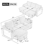 MERAX L-Shaped Couch Convertible Sofa Bed with Storage Chaise