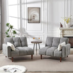 Convertible Futon Sofa Bed, Adjustable Couch Sleeper, Modern Fabric Linen Upholstered Futon Sofa bed with 2 Pillows