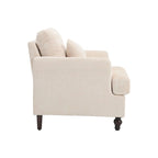 Chenille Single Sofa Chair, Upholstered Accent Chair with Soft Pillow, Mid Century Modern Reading Armchair