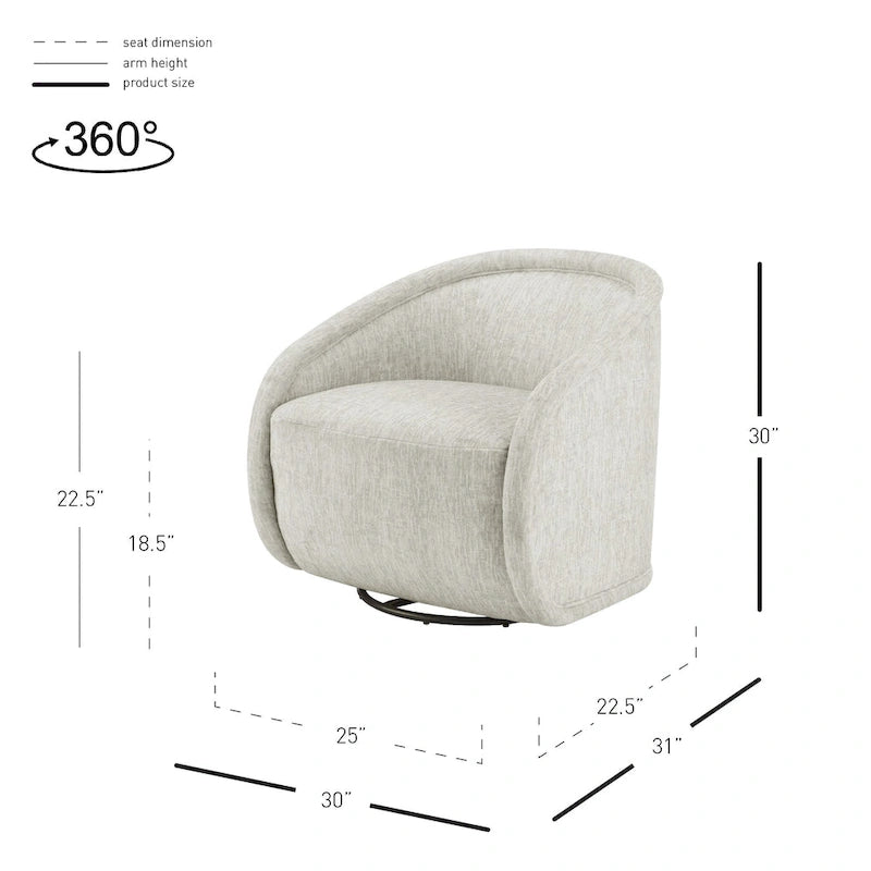 Margareth Fabric Swivel Accent Arm Chair
