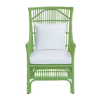 Sedia da Pranzo con Braccioli e Schienale a Doghe in Rattan con Cuscino di East at Main - 24x25.5x39.25