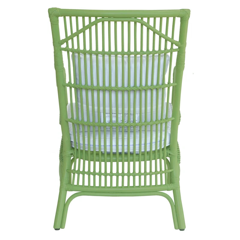 Sedia da Pranzo con Braccioli e Schienale a Doghe in Rattan con Cuscino di East at Main - 24x25.5x39.25