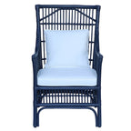 Sedia da Pranzo con Braccioli e Schienale a Doghe in Rattan con Cuscino di East at Main - 24x25.5x39.25