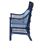 Sedia da Pranzo con Braccioli e Schienale a Doghe in Rattan con Cuscino di East at Main - 24x25.5x39.25