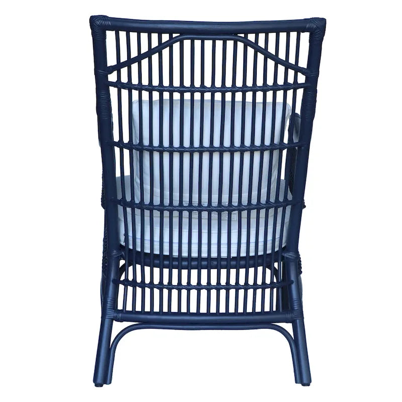 Sedia da Pranzo con Braccioli e Schienale a Doghe in Rattan con Cuscino di East at Main - 24x25.5x39.25