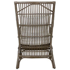 Sedia da Pranzo con Braccioli e Schienale a Doghe in Rattan con Cuscino di East at Main - 24x25.5x39.25