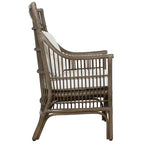 Sedia da Pranzo con Braccioli e Schienale a Doghe in Rattan con Cuscino di East at Main - 24x25.5x39.25