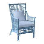 Sedia da Pranzo con Braccioli e Schienale a Doghe in Rattan con Cuscino di East at Main - 24x25.5x39.25