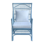 Sedia da Pranzo con Braccioli e Schienale a Doghe in Rattan con Cuscino di East at Main - 24x25.5x39.25