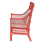 Sedia da Pranzo con Braccioli e Schienale a Doghe in Rattan con Cuscino di East at Main - 24x25.5x39.25