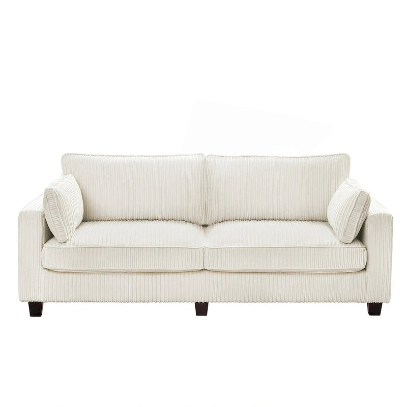 LUE BONA 81 Moderno Divano a 3 posti in Velluto a Coste, Divano Imbottito Rettangolare in Poliestere per Soggiorno - 81L X 33P X 26A