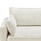 LUE BONA 81 Moderno Divano a 3 posti in Velluto a Coste, Divano Imbottito Rettangolare in Poliestere per Soggiorno - 81L X 33P X 26A