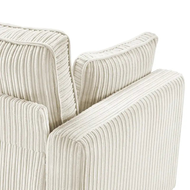 LUE BONA 81 Moderno Divano a 3 posti in Velluto a Coste, Divano Imbottito Rettangolare in Poliestere per Soggiorno - 81L X 33P X 26A