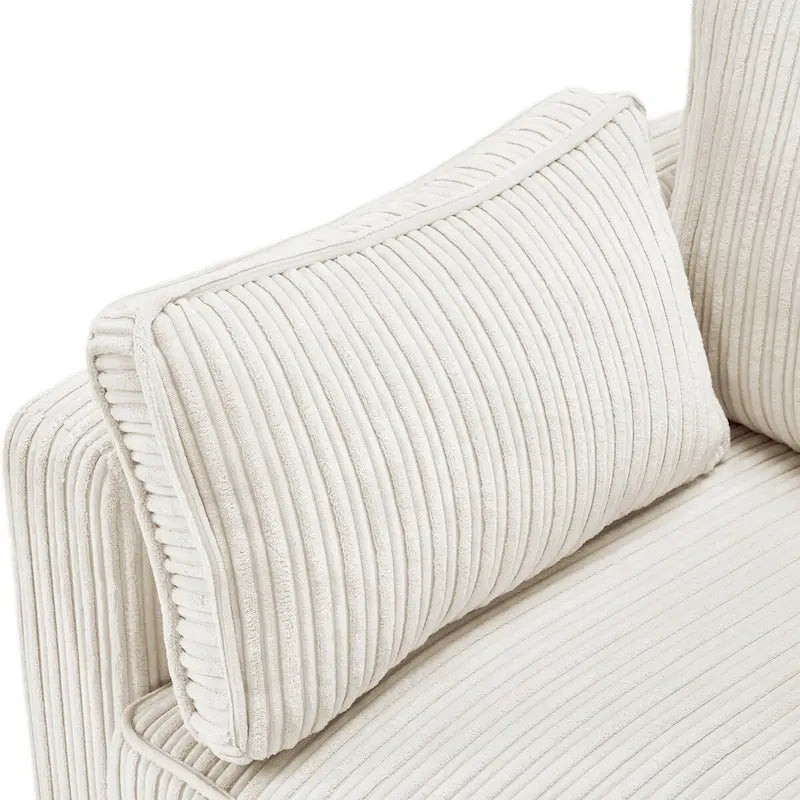 LUE BONA 81 Moderno Divano a 3 posti in Velluto a Coste, Divano Imbottito Rettangolare in Poliestere per Soggiorno - 81L X 33P X 26A