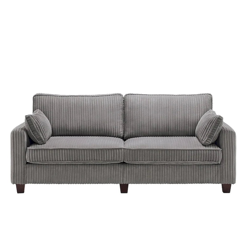 LUE BONA 81 Moderno Divano a 3 posti in Velluto a Coste, Divano Imbottito Rettangolare in Poliestere per Soggiorno - 81L X 33P X 26A