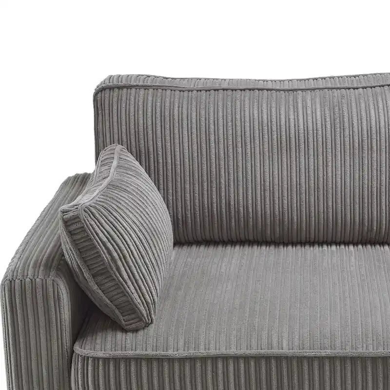 LUE BONA 81 Moderno Divano a 3 posti in Velluto a Coste, Divano Imbottito Rettangolare in Poliestere per Soggiorno - 81L X 33P X 26A