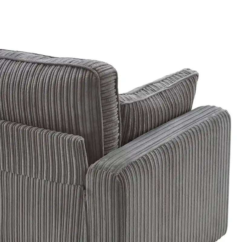 LUE BONA 81 Moderno Divano a 3 posti in Velluto a Coste, Divano Imbottito Rettangolare in Poliestere per Soggiorno - 81L X 33P X 26A
