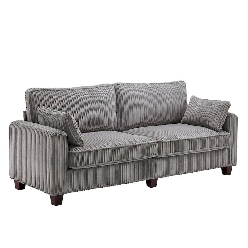 LUE BONA 81 Moderno Divano a 3 posti in Velluto a Coste, Divano Imbottito Rettangolare in Poliestere per Soggiorno - 81L X 33P X 26A